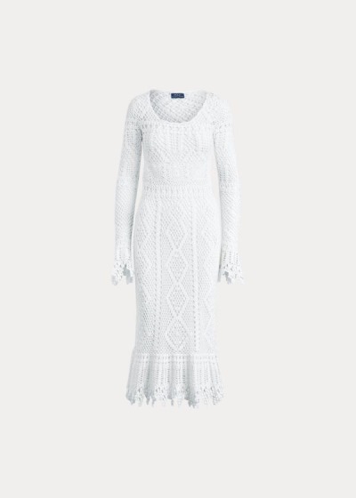 Vestidos Polo Ralph Lauren Mujer Blancos - Crocheted Cotton - HXVIY7341